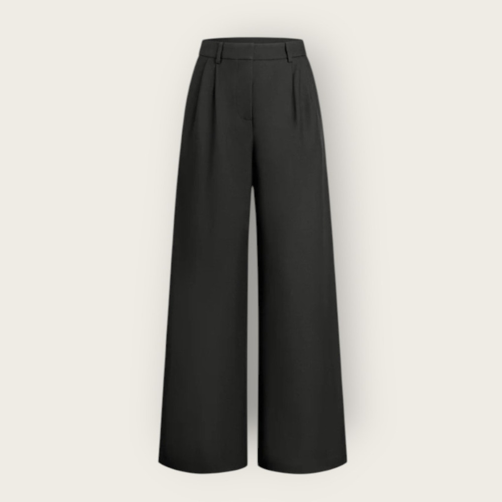 Commense Wide Leg Trousers in Black